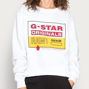G-Star Women's Pullover Size L Sweatshirt Sweater Hoodie Crewneck Logo Graphic R